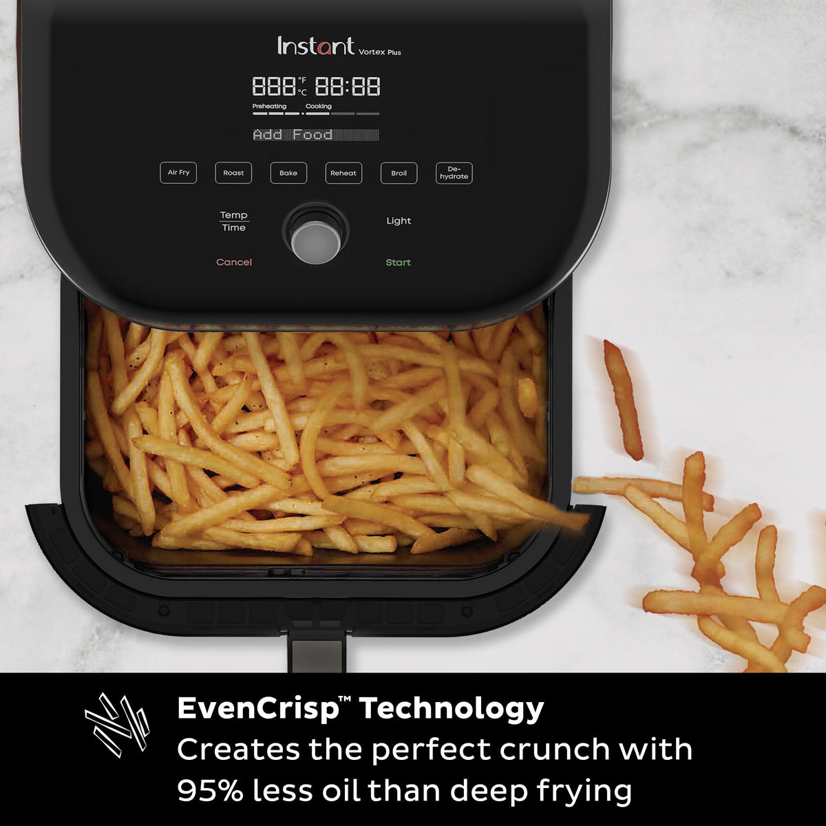 6 Qt 6-in-1 Air Fryer, Black M825