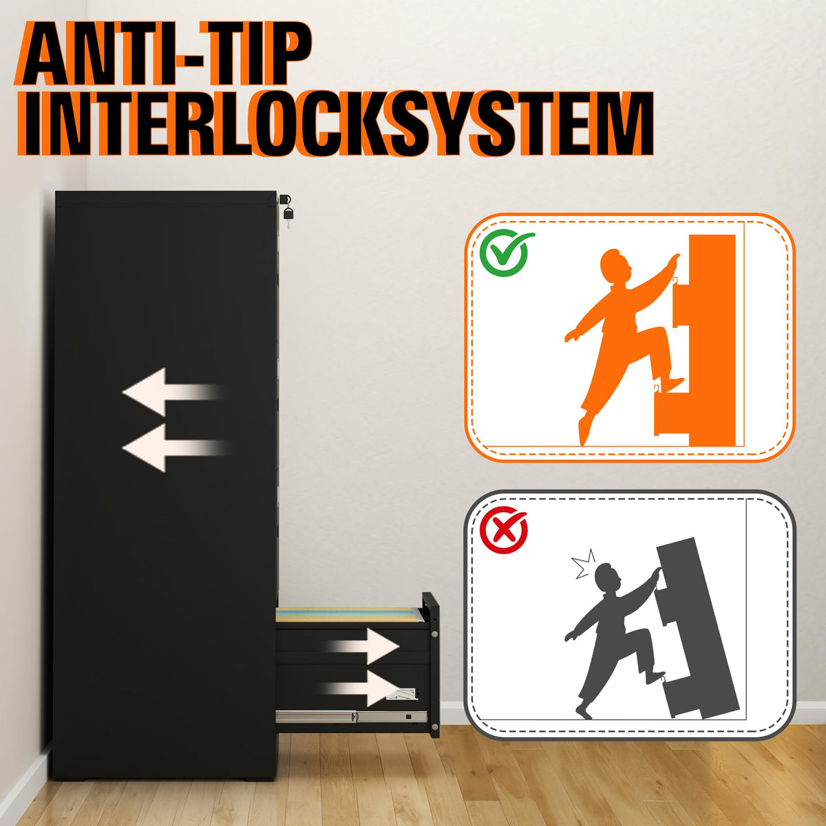 4 Drawer File Cabinet with Lock D76964