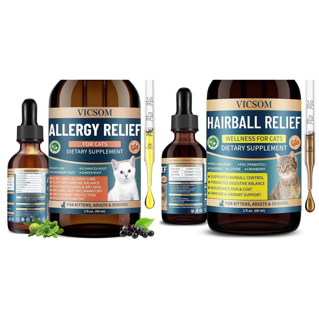 Cat Allergy & Hairball Relief Drops 60ml Q939