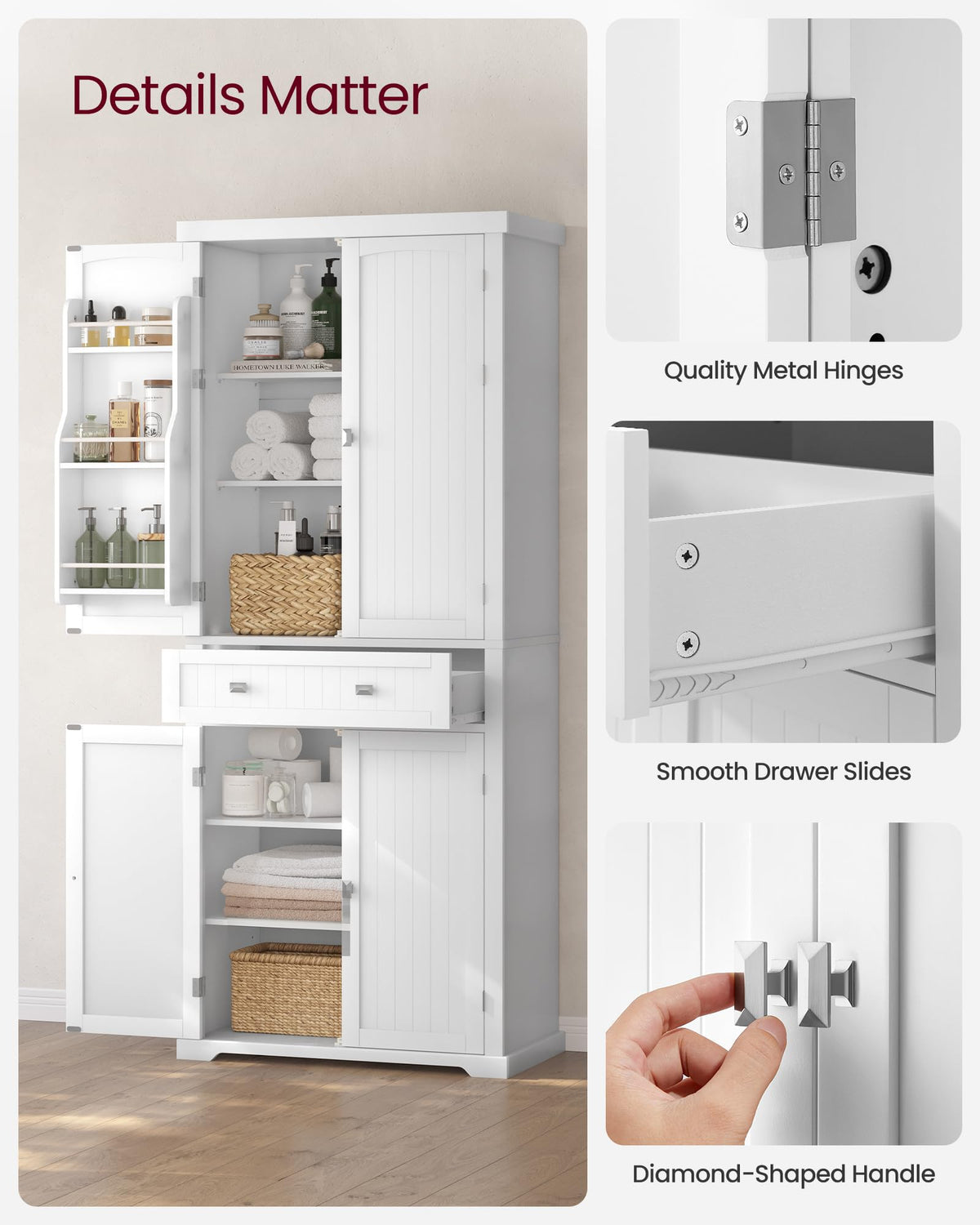 Freestanding Tall Cabinet with Drawer N365465