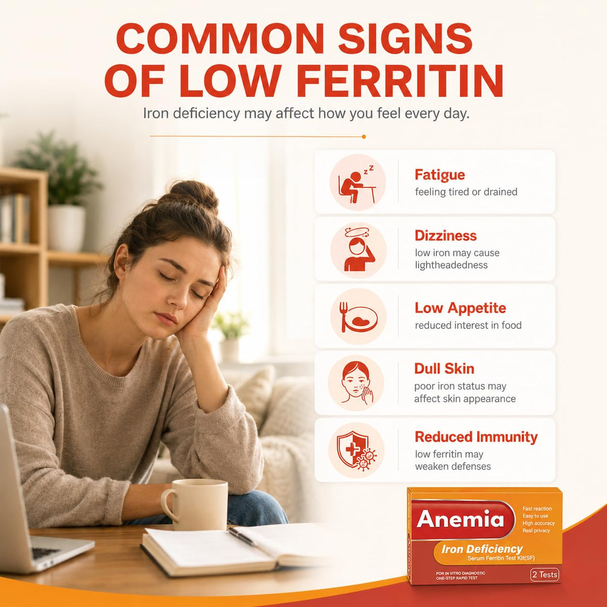 Iron Deficiency at Home Test Kit 2-Pack T313618