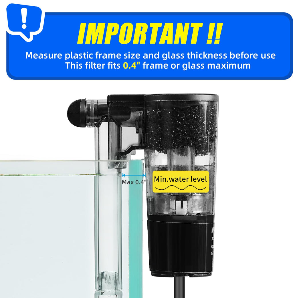 Aquarium Hang on Power Filter 3 Gallon 65GPH X804549
