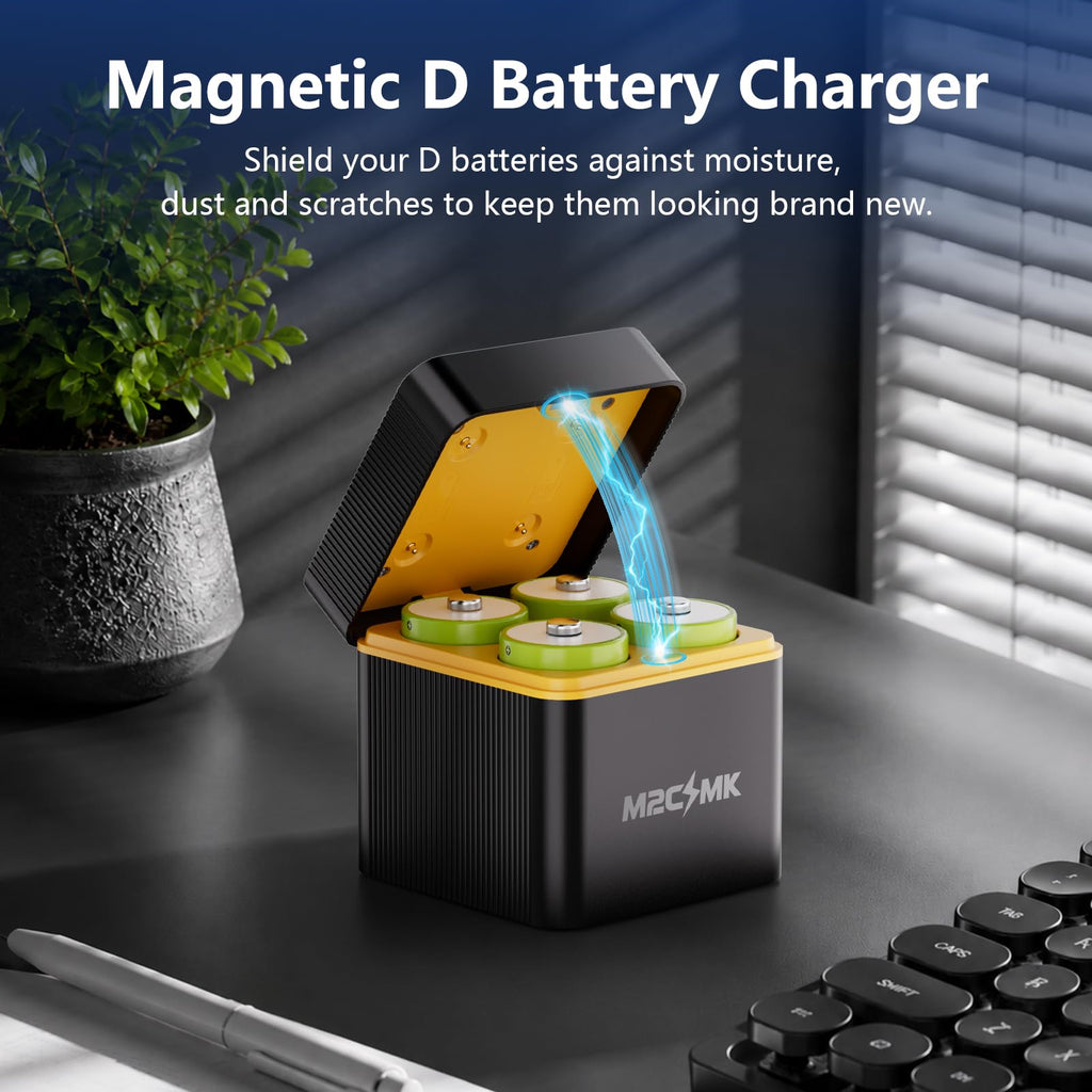 4 Pack 10000mAh Rechargeable NiMH D Cell Batteries with Charger B382535