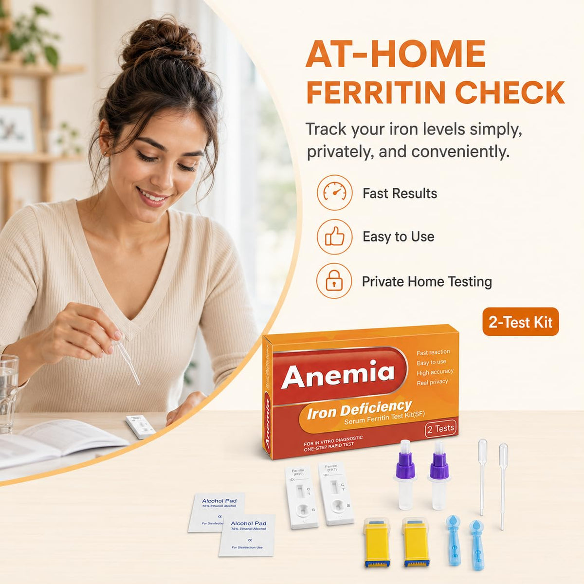 Iron Deficiency at Home Test Kit 2-Pack T313618