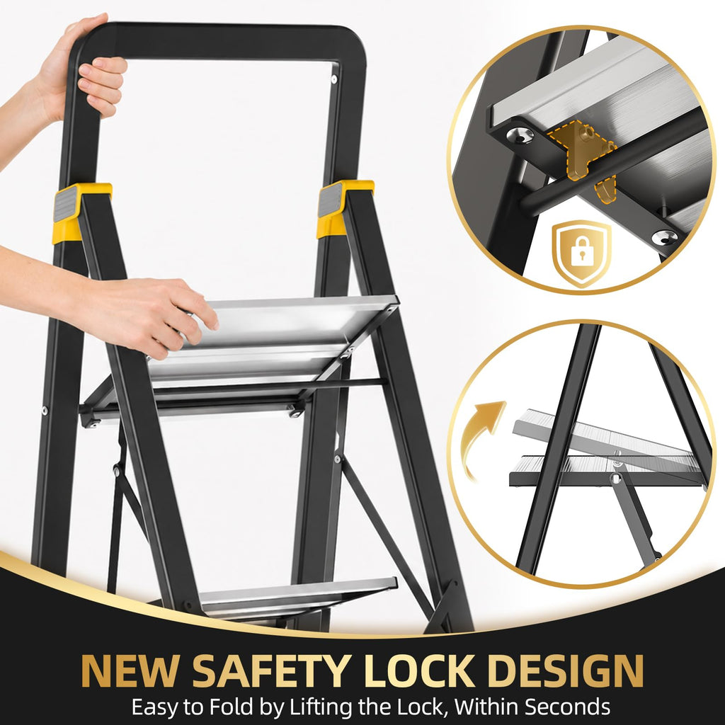 2 Step Ladder Lightweight Aluminum Folding Step Stool D167821