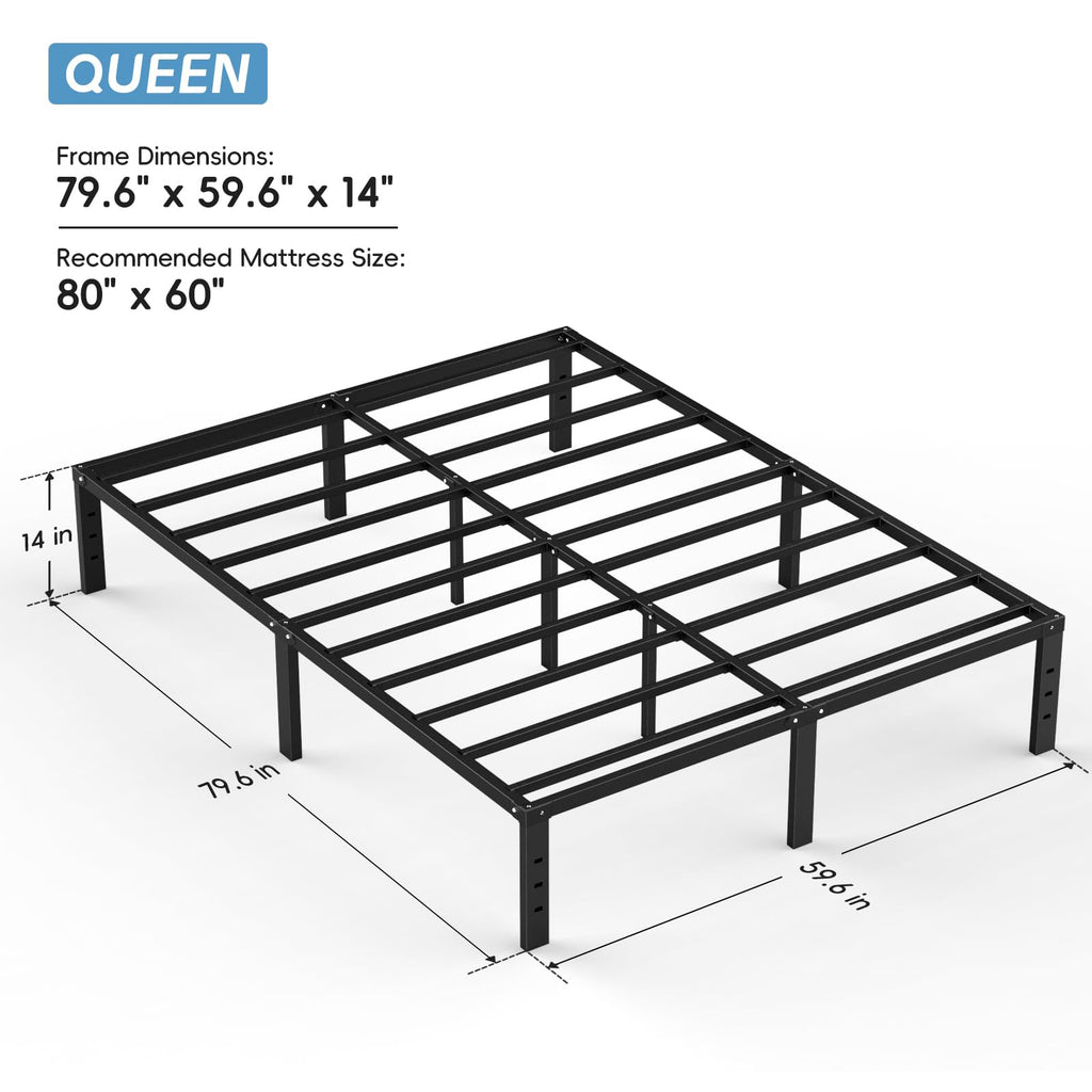 Queen Metal Platform Bed Frame with Storage U226