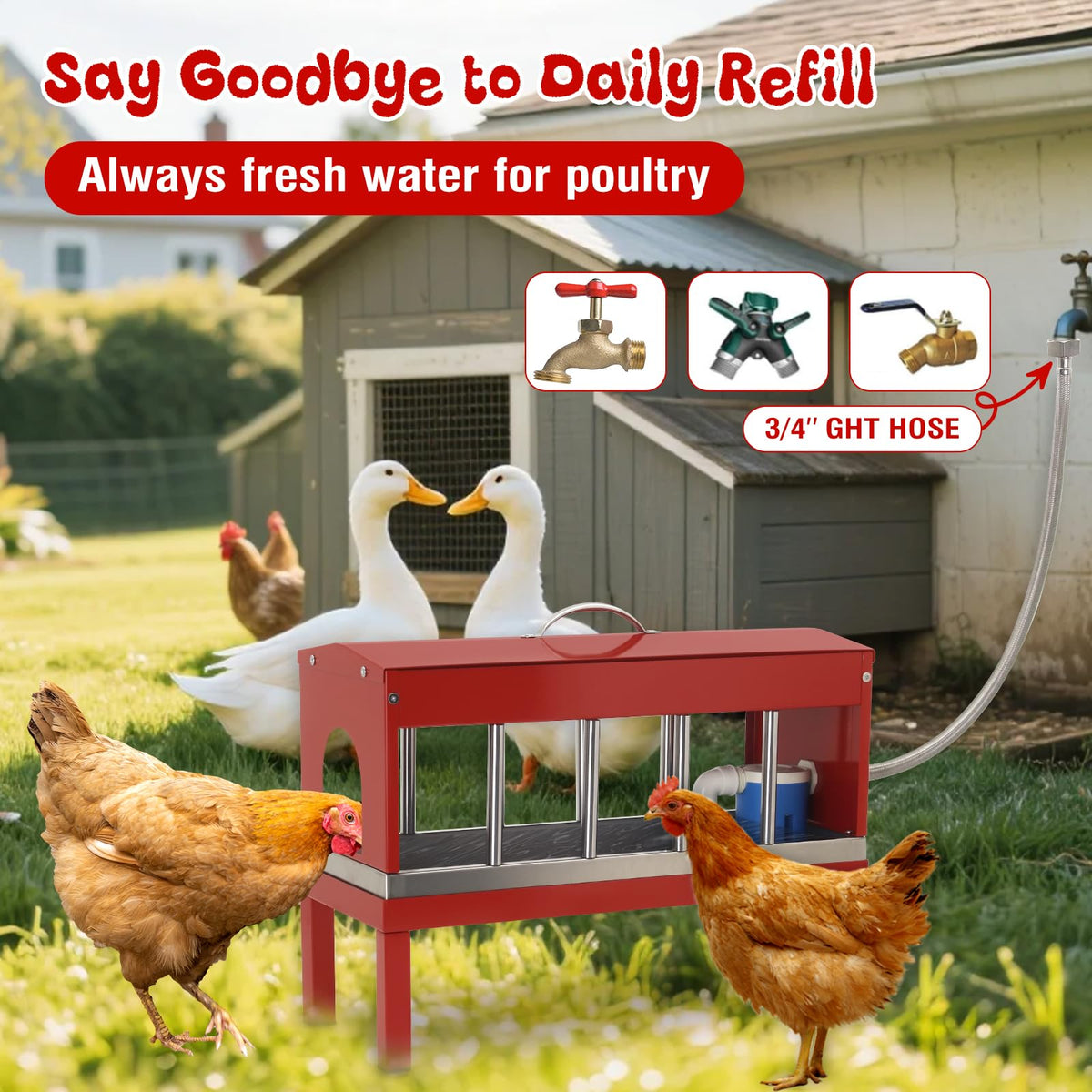 Stainless Steel Automatic Chicken Waterer S9287