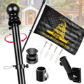6ft Stainless Steel Spinning Flag Pole with 3x5 ft Double Sided Flag Y96357