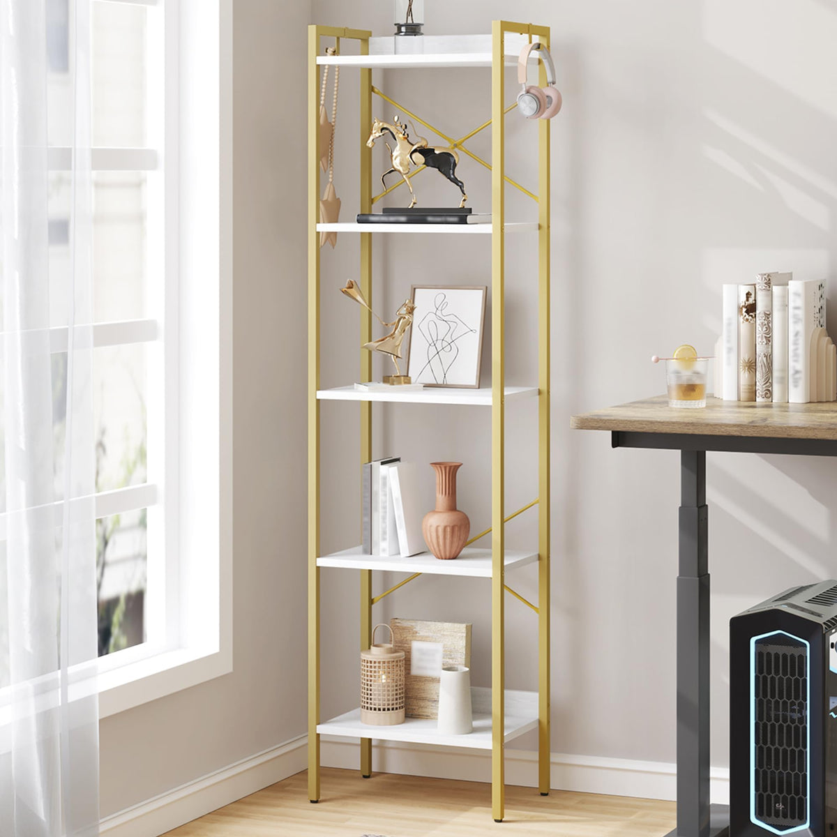 Bookshelf with 2 Hooks O7903