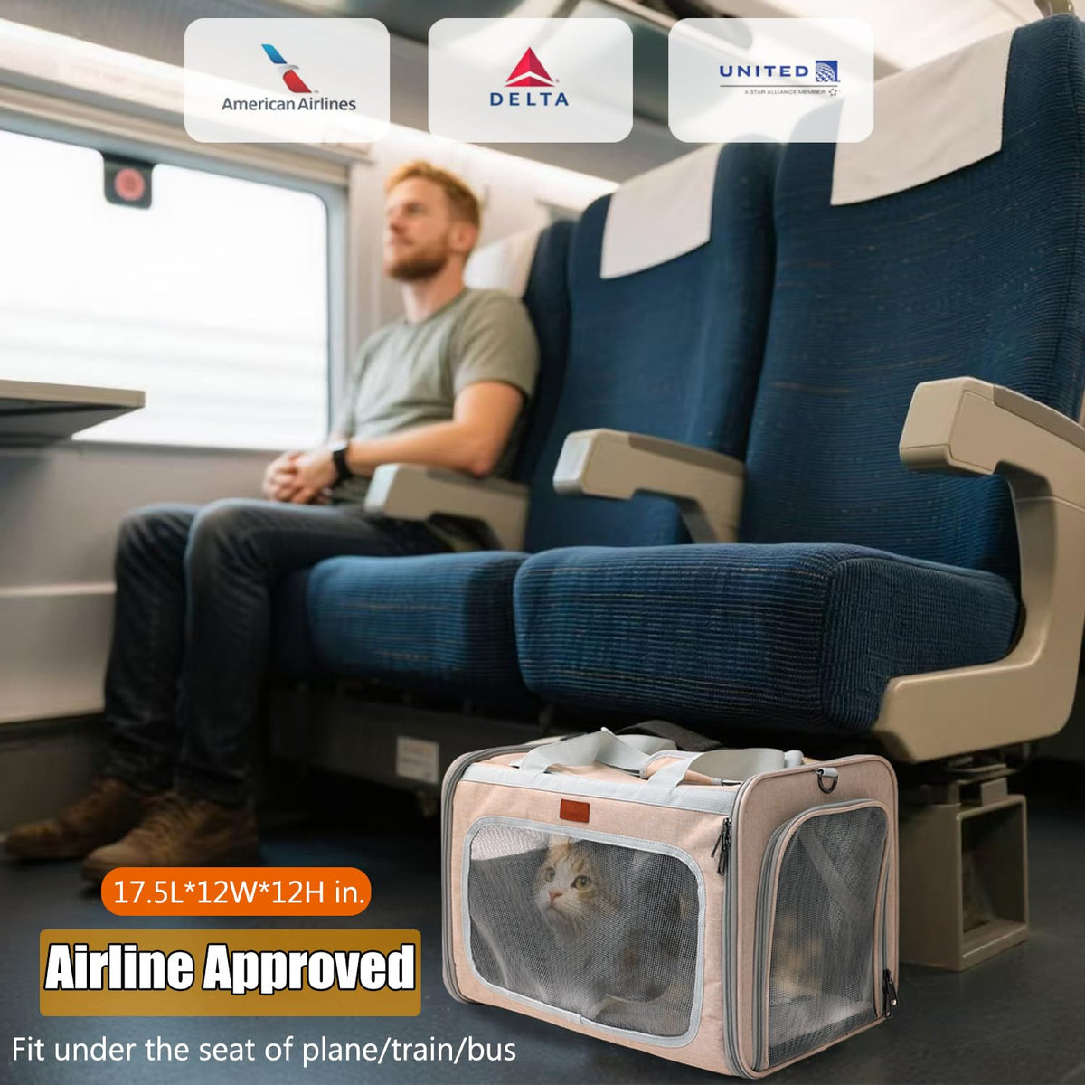 Airline Approved Soft Expandable Pet Carrier A443439