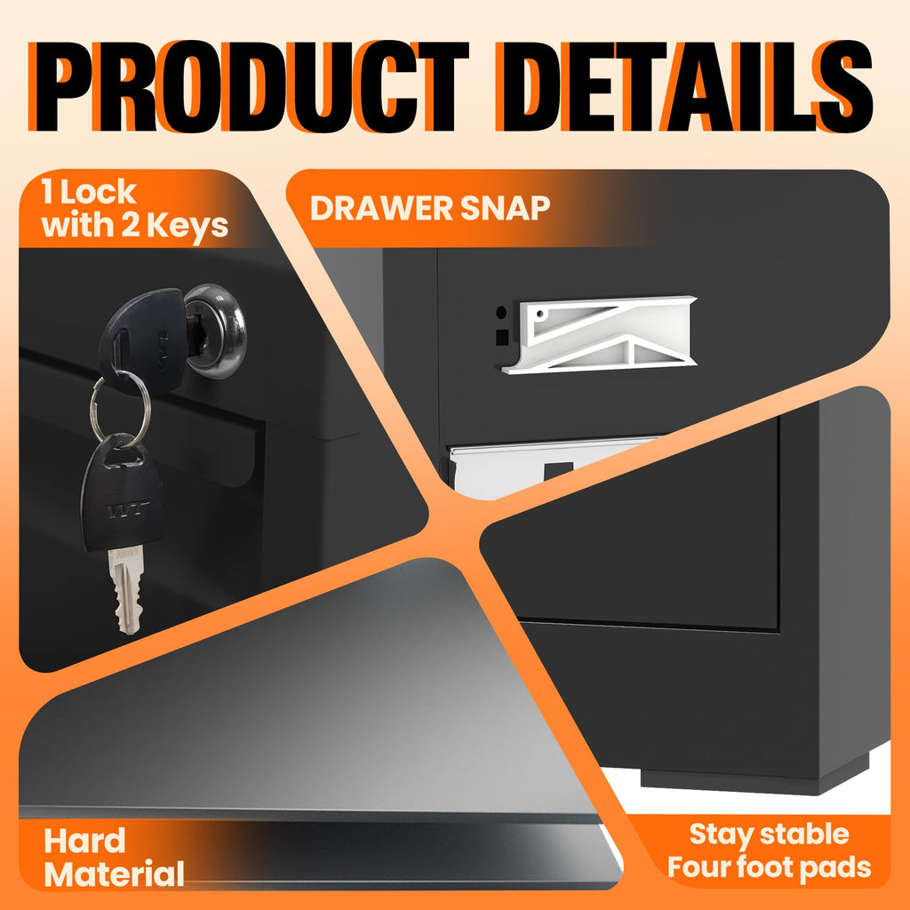 4 Drawer File Cabinet with Lock D76964