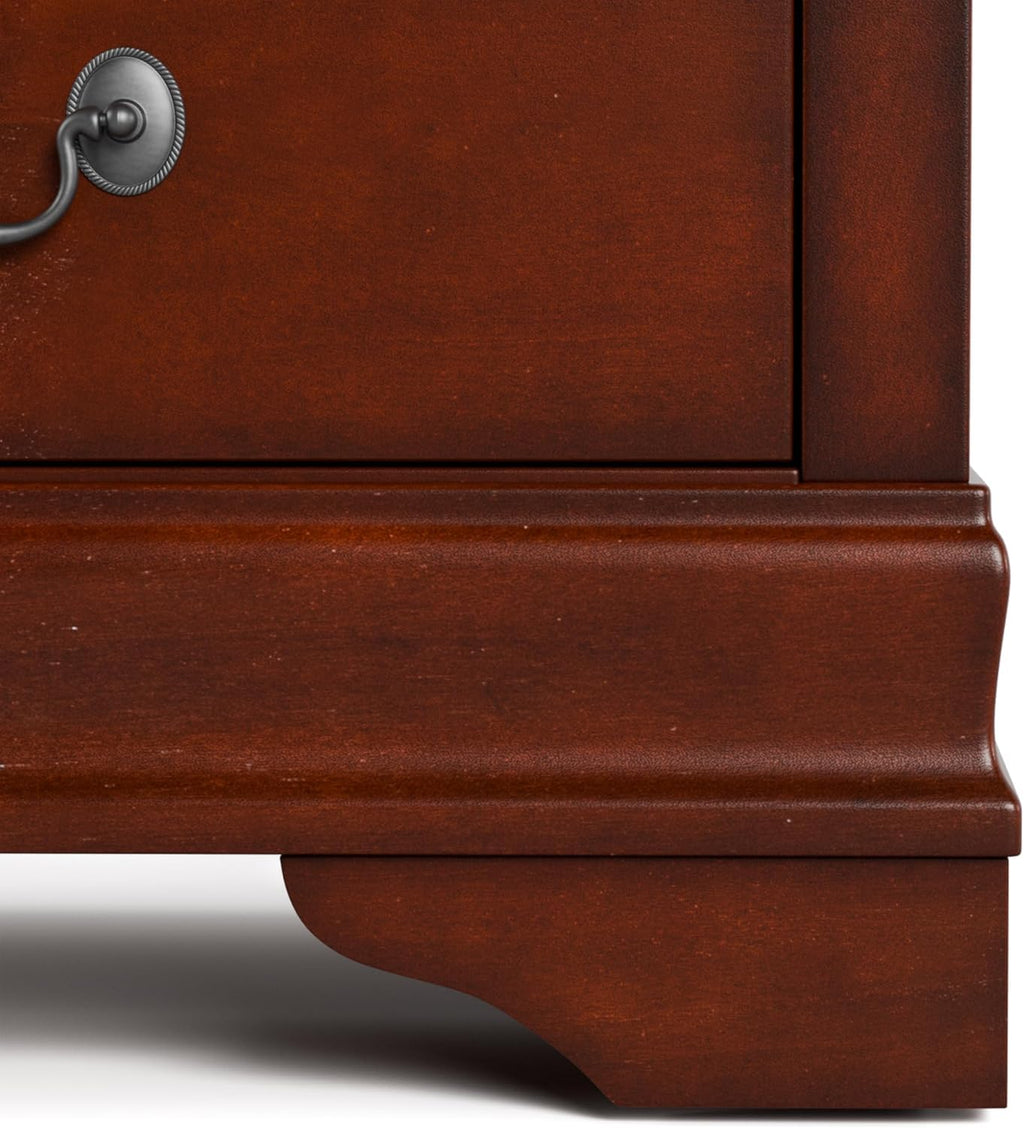 Dark Cherry 2 Drawer Solid Wood Nightstand A9994