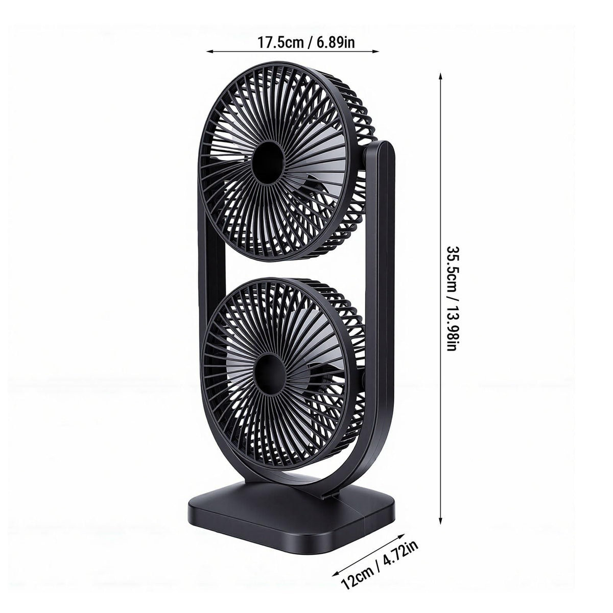 Portable USB Rechargeable 2 in 1 Dual Head Desk Fan J55506