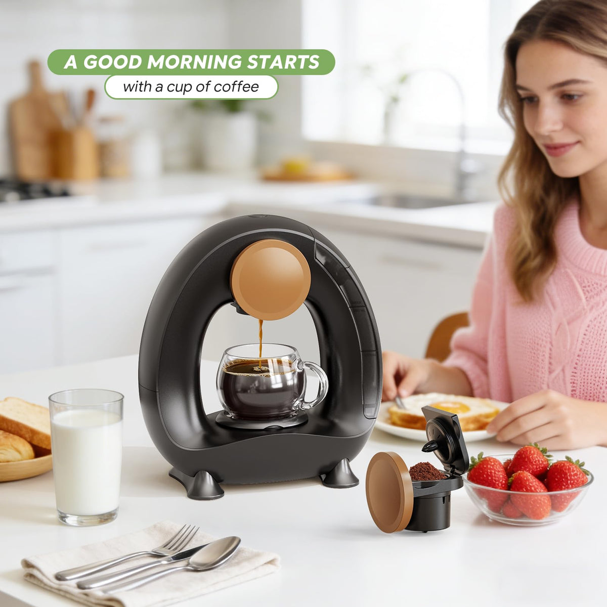 Single Serve Coffee Maker Black P354277