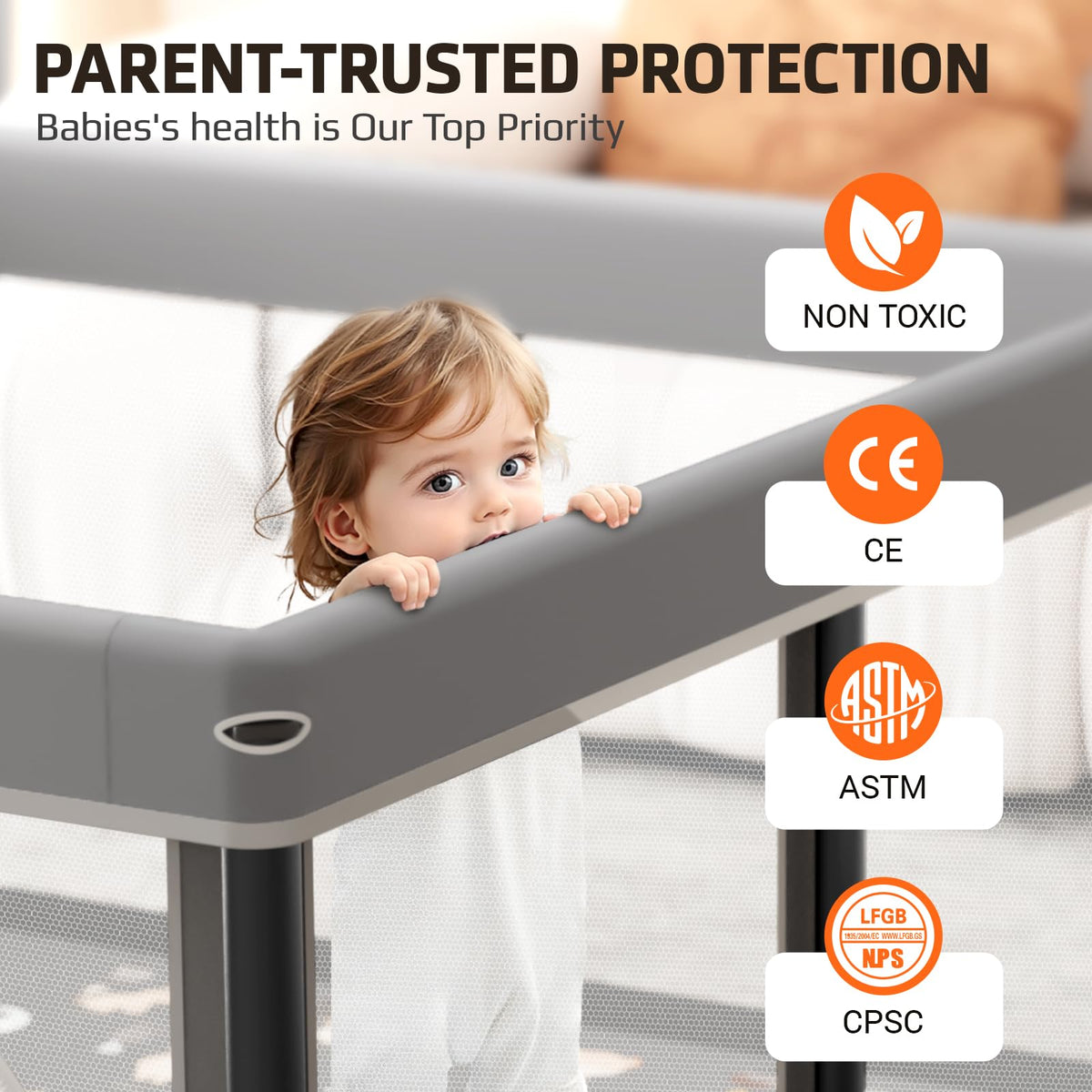 Foldable Baby Playpen with Mat and Travel Pack Z32271