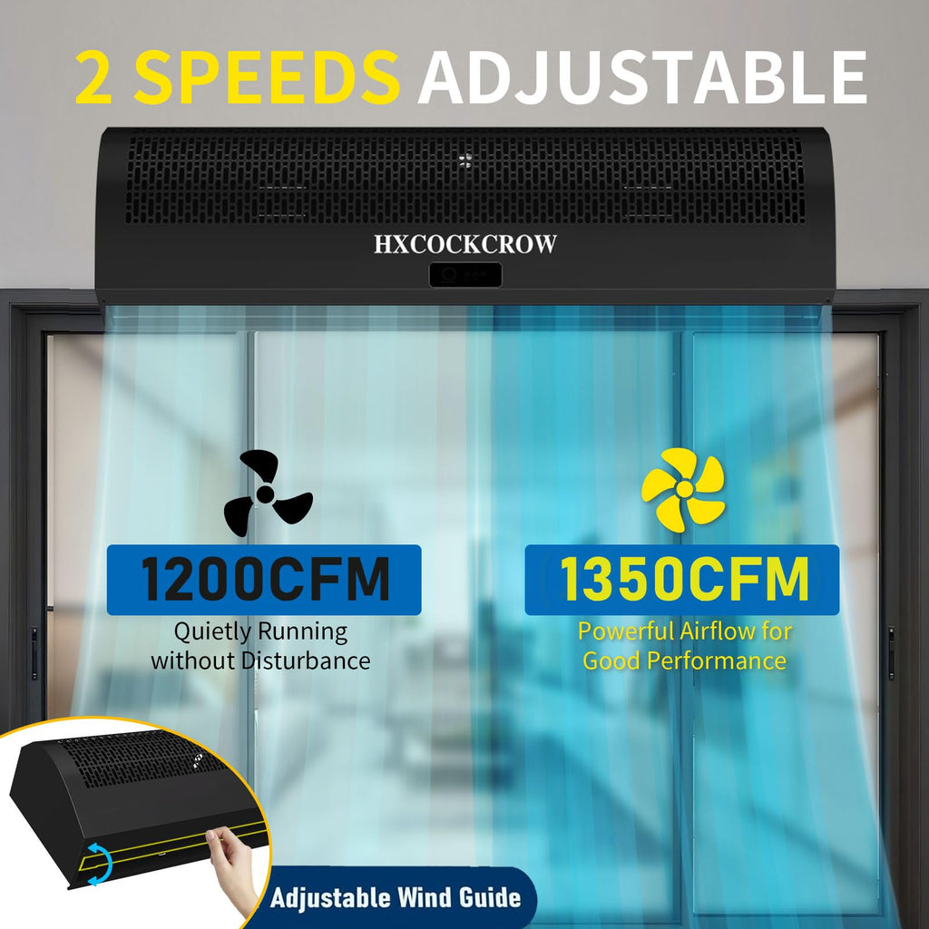 36 Inch Black Air Curtain with Door Magnetic Switch M1315