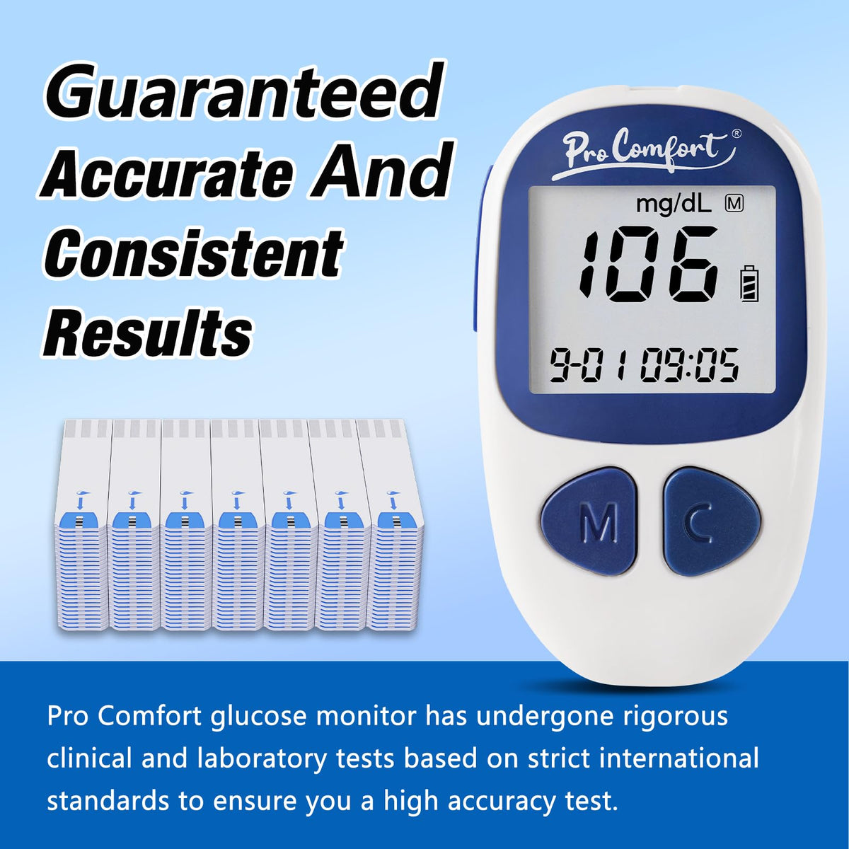Blood Sugar Testing Kit with 100 Test Strips Lancing Device 100 Lancets H2709