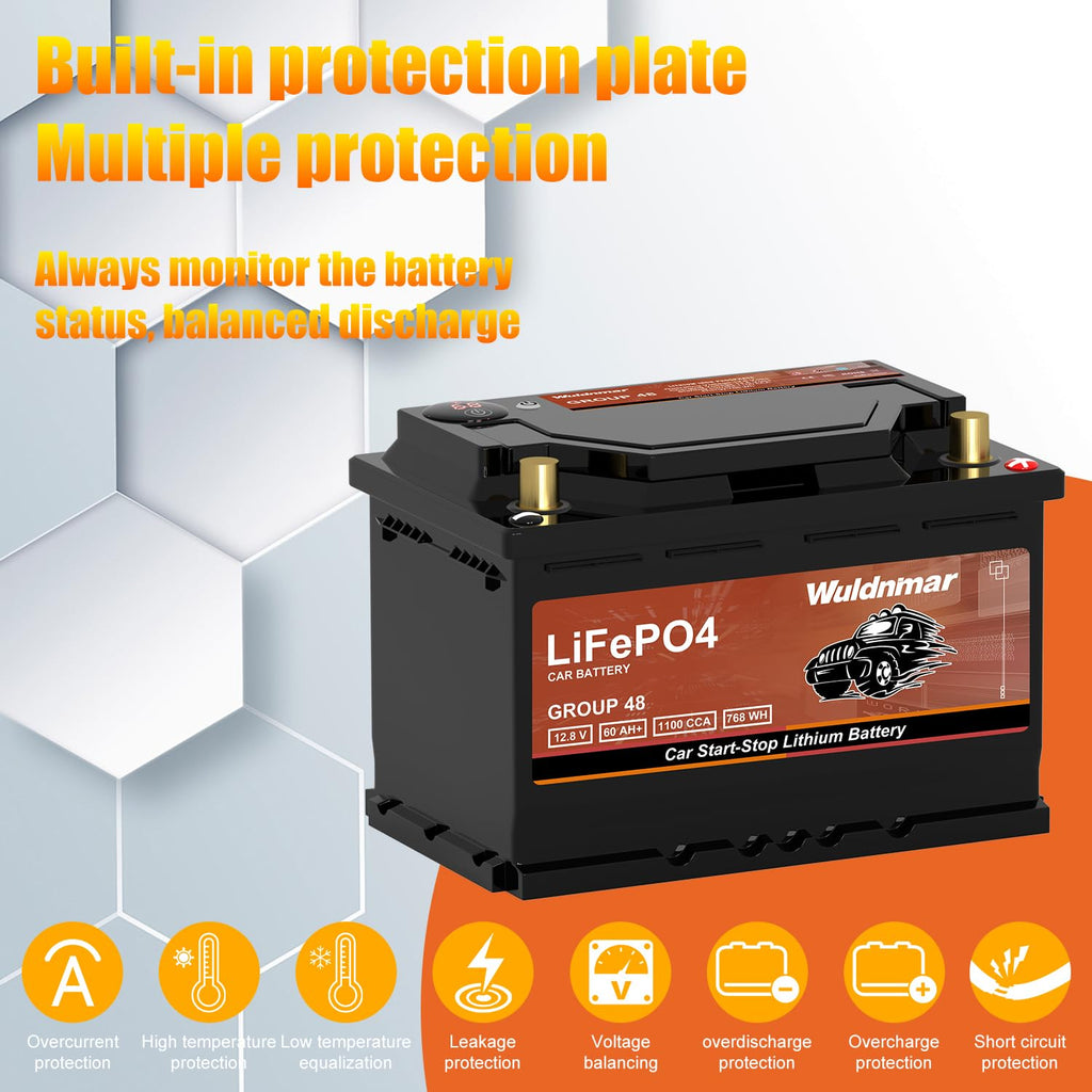 12.8V 60Ah 1100CCA Lithium Automotive Battery Y2762