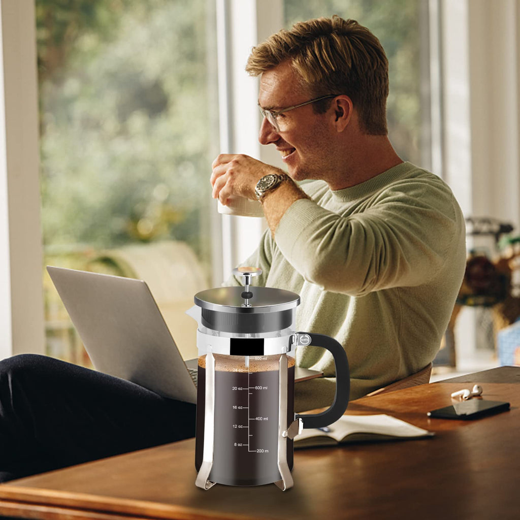 34oz Stainless Steel French Press Coffee Maker S233440