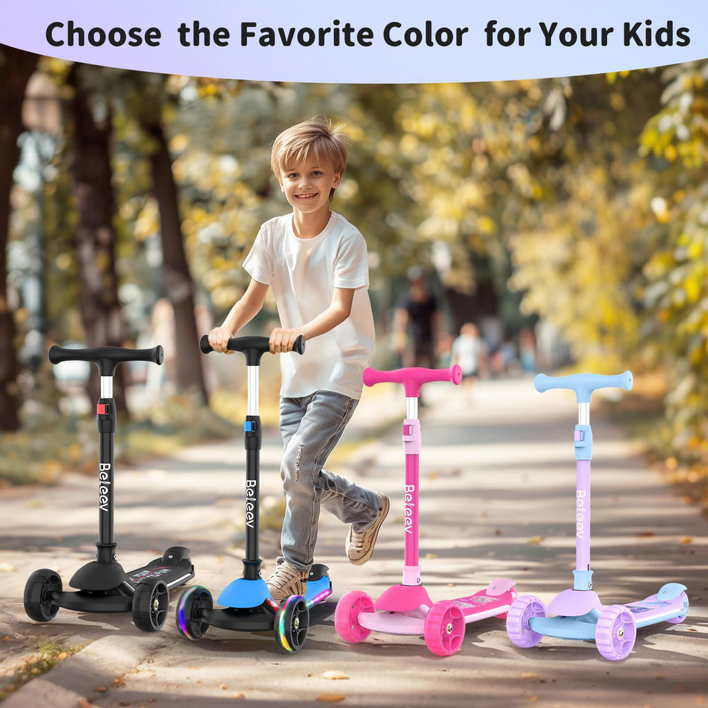 3 Wheel Folding Kids Scooter with LED Light-Up Wheels Z60419