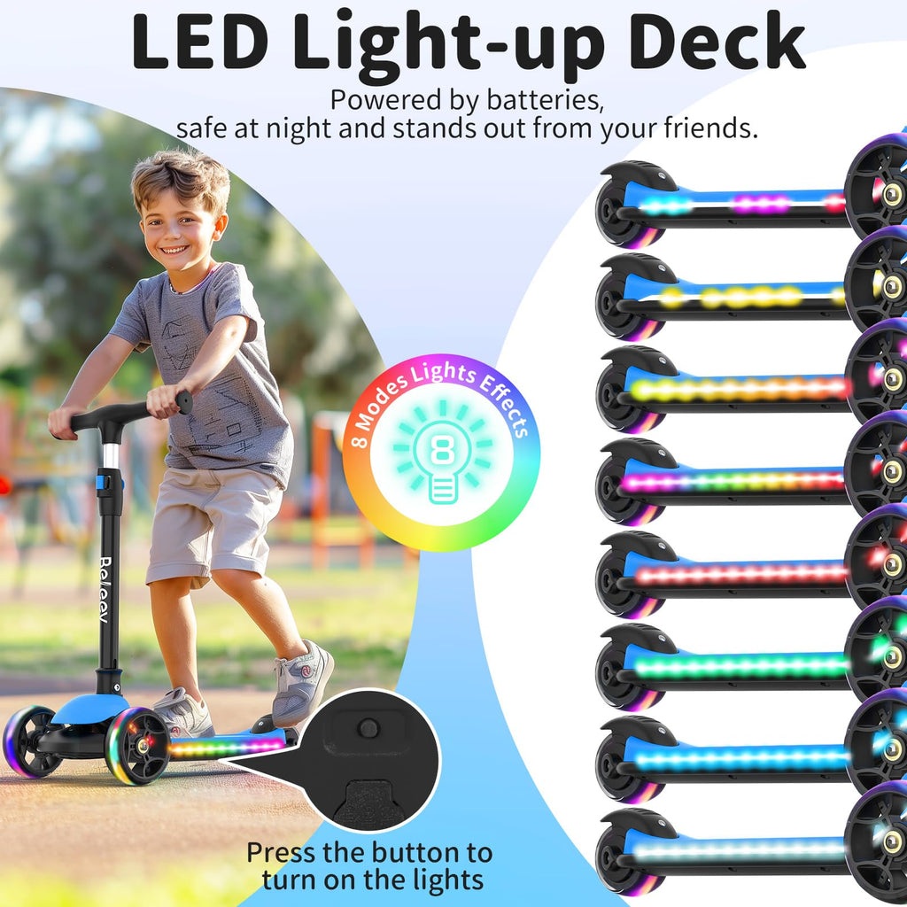 3 Wheel Folding Kids Scooter with LED Light-Up Wheels Z60419