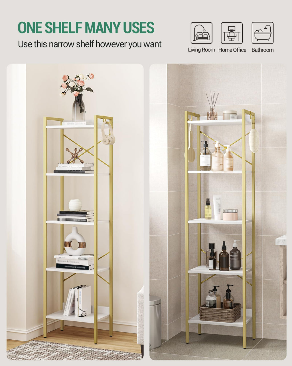 Bookshelf with 2 Hooks O7903