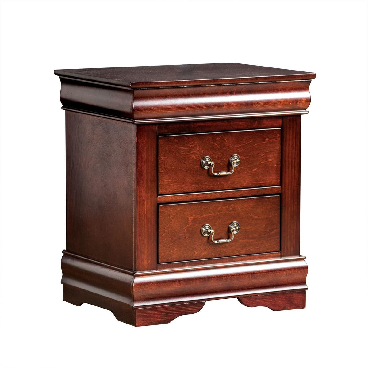 Dark Cherry 2 Drawer Solid Wood Nightstand A9994