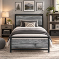 Twin Metal Bed Frame with Industrial Headboard N747925