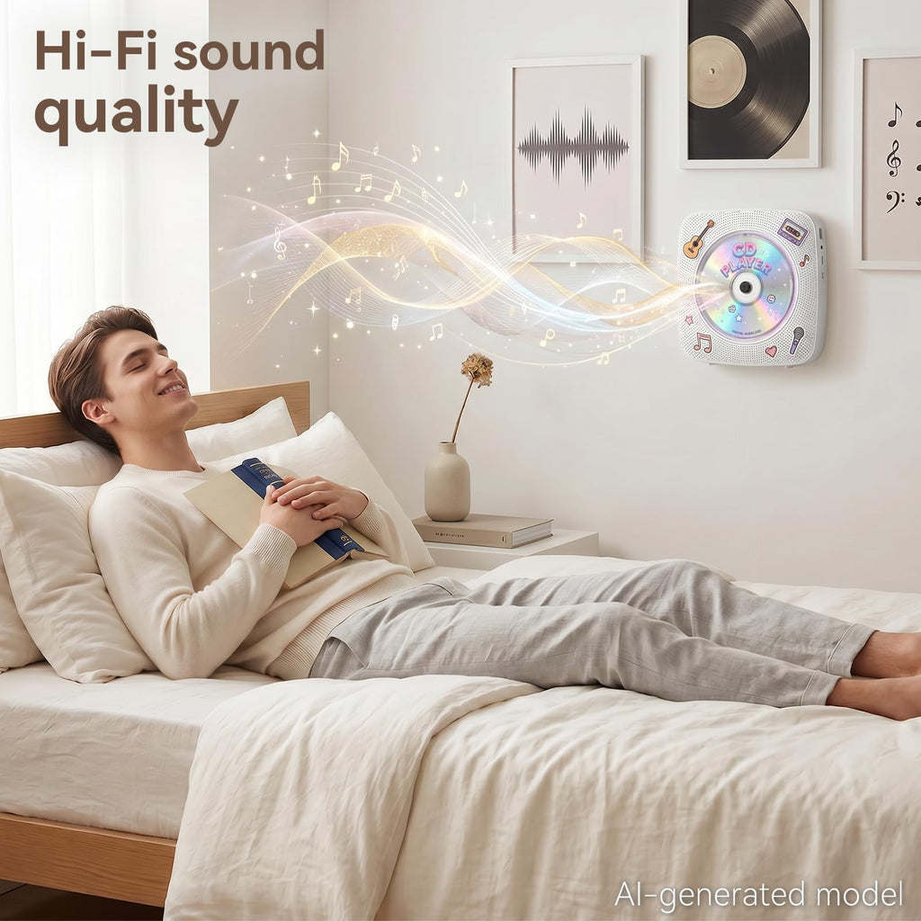 Portable Bluetooth Rechargeable CD Player with Speakers Z780366