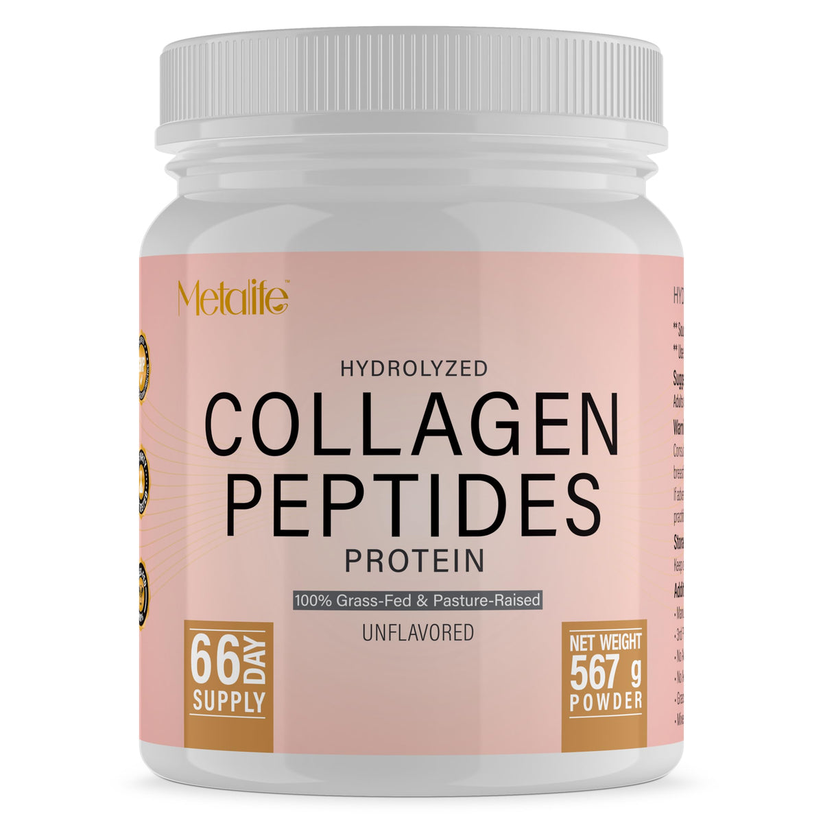 Hydrolyzed Collagen Peptides Powder 20 Oz Unflavored T6705