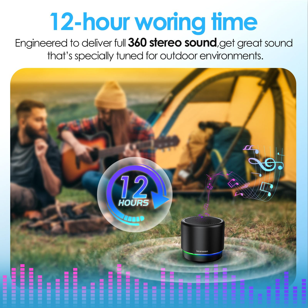 Portable Bluetooth Speaker with Noise Reduction Mic, Black T337670