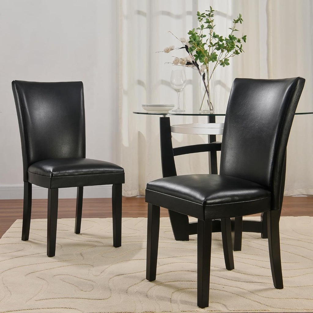Set of 8 Black Faux Leather Upholstered Dining Chairs L94362