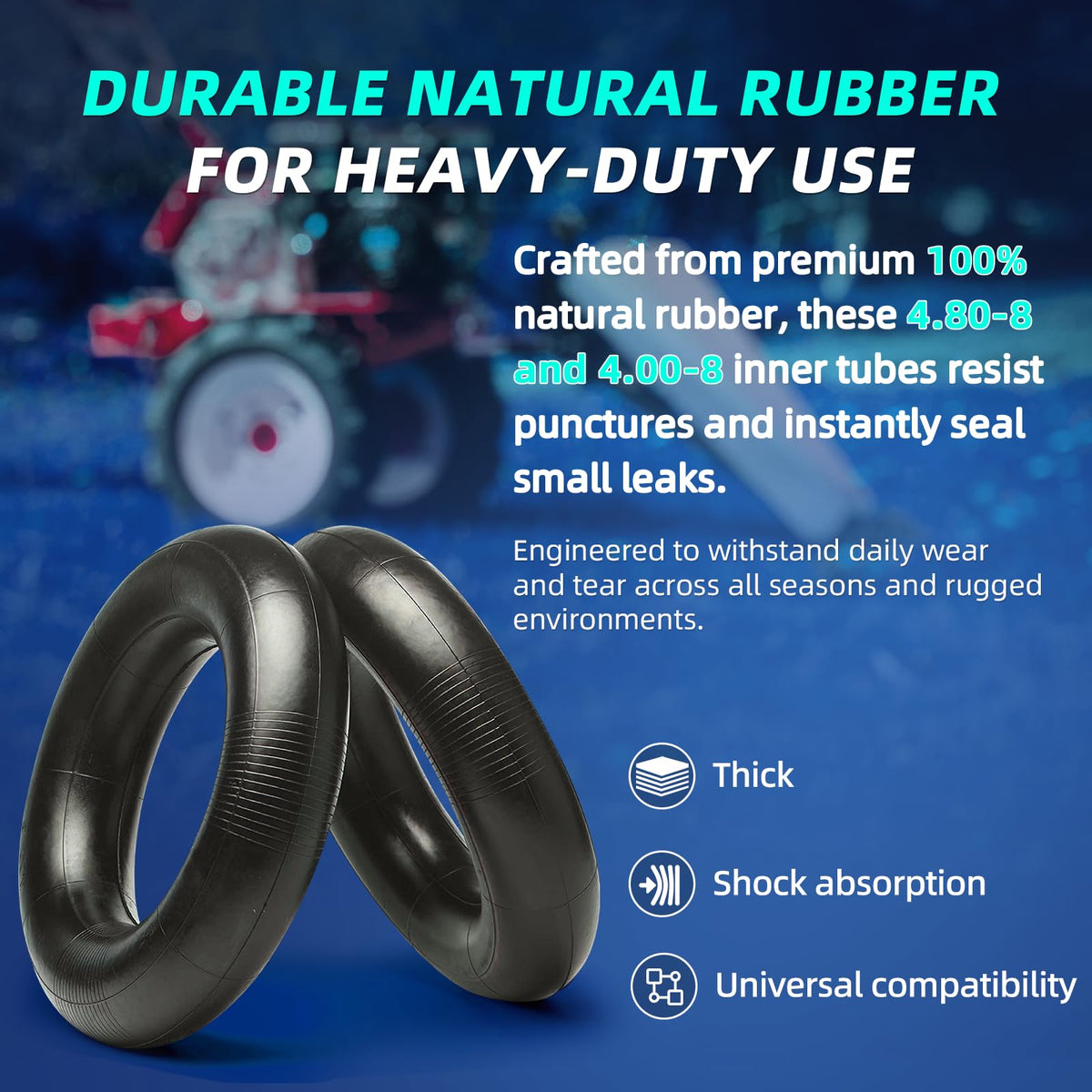4.80/4.00-8" Heavy Duty Inner Tube with TR-13 Straight Valve Stem (1-Pack) G566