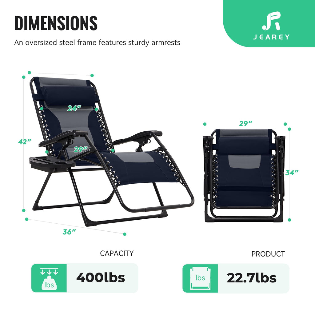 Oversized Zero Gravity Chairs Set of 2 J3151