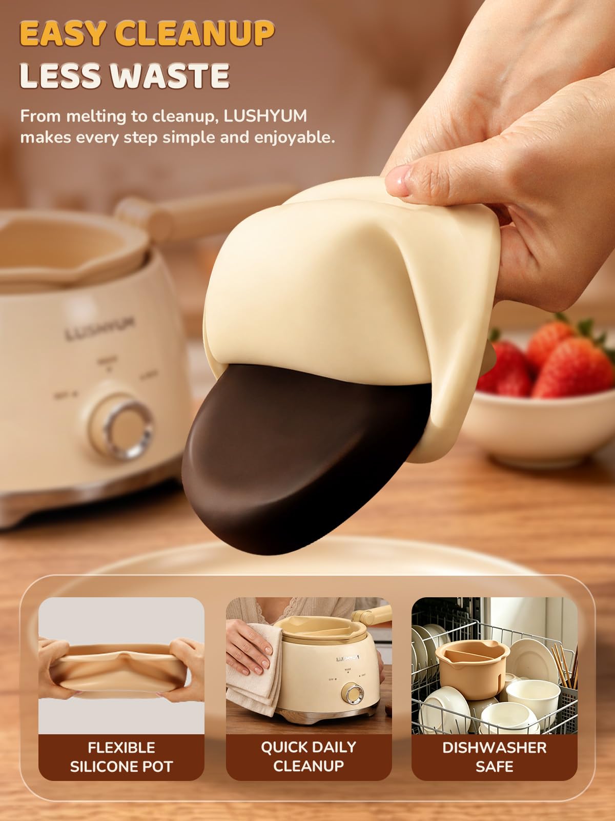 Electric Chocolate Melting Pot with 2 Insert Pots C97841