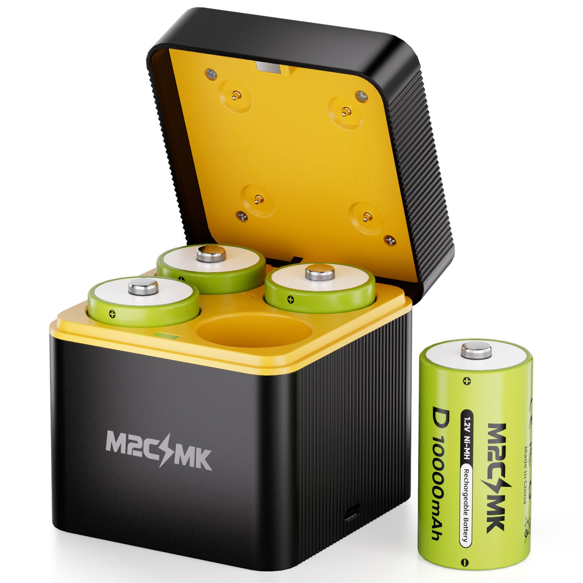 4 Pack 10000mAh Rechargeable NiMH D Cell Batteries with Charger B382535