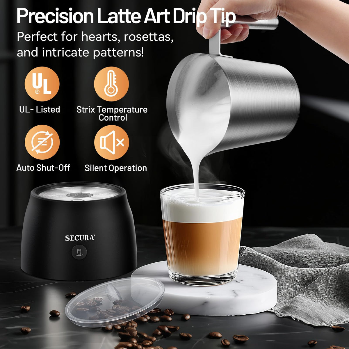 17oz Stainless Steel Hot & Cold Milk Frother L992473