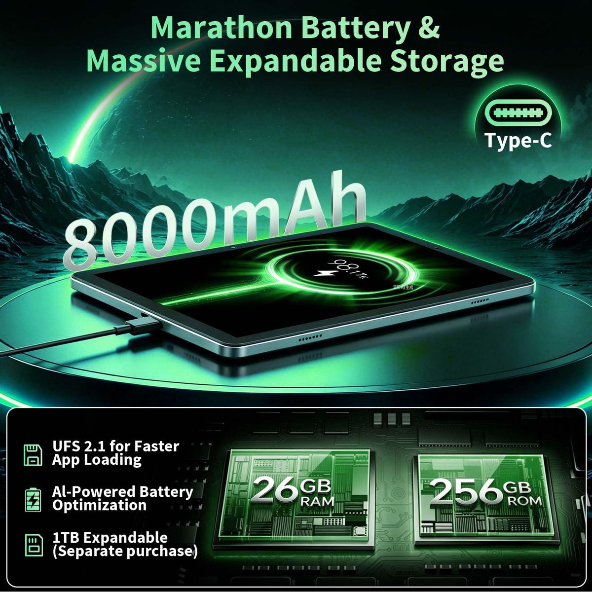 Android 16 Tablet with Keyboard E207