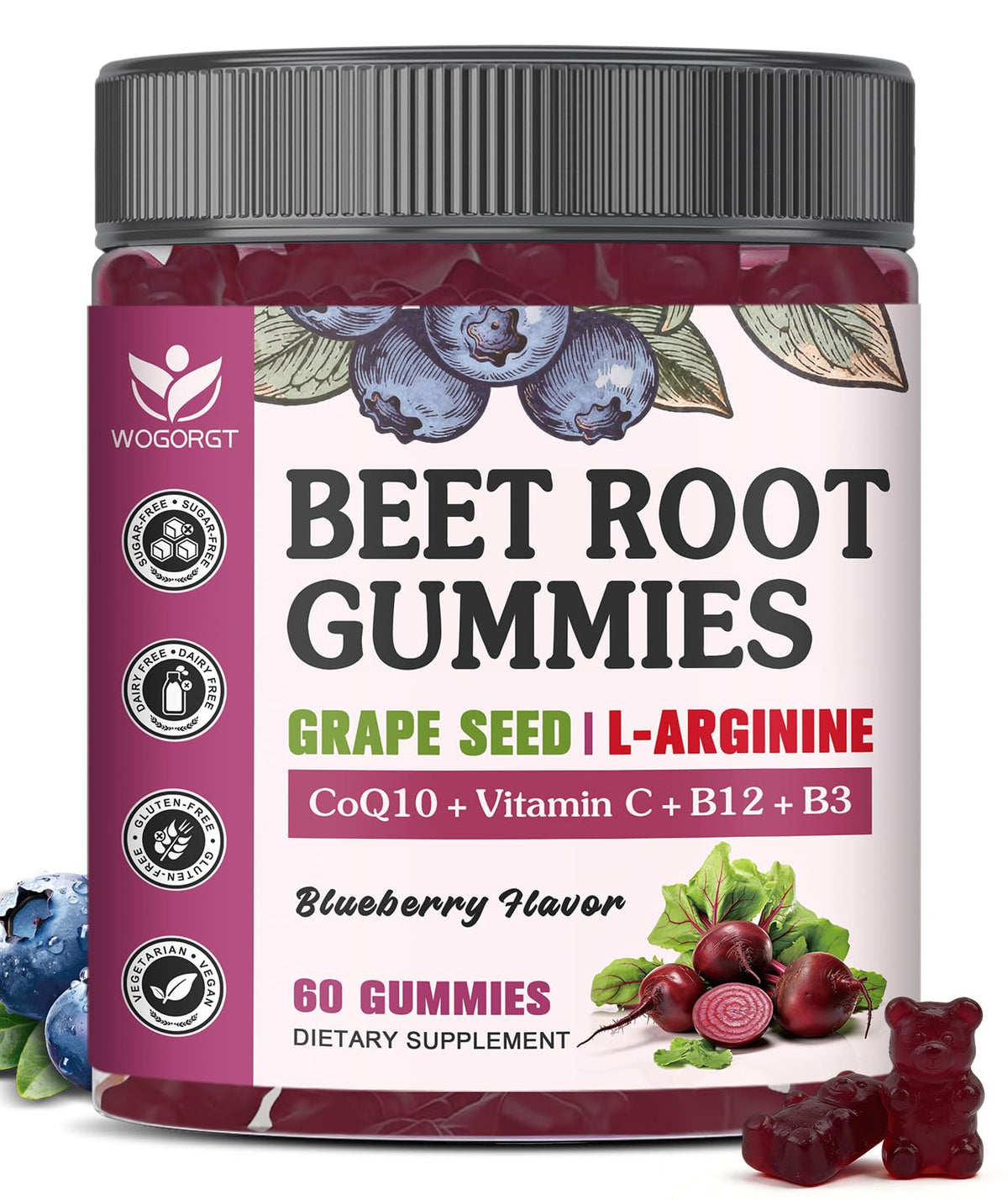 Sugar Free Beet Root Gummies 60 Ct N80969