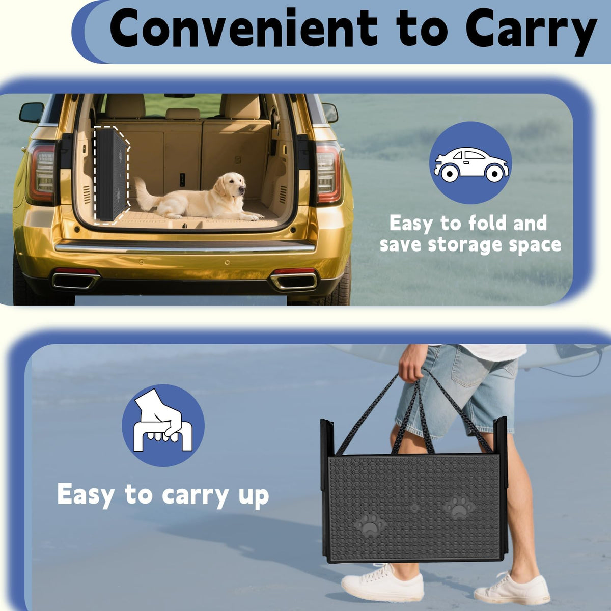 5-Step Foldable Non-Slip Plastic Dog Steps S74728