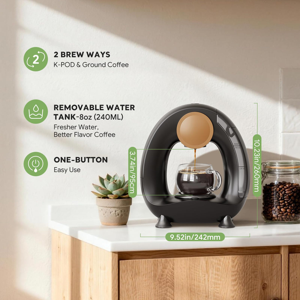 Single Serve Coffee Maker Black P354277