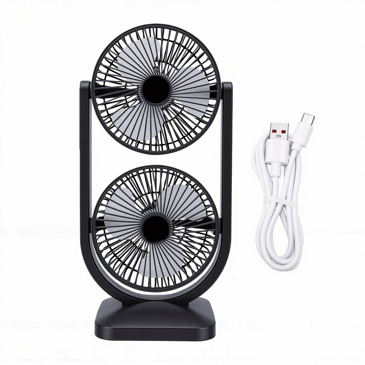 Portable USB Rechargeable 2 in 1 Dual Head Desk Fan J55506