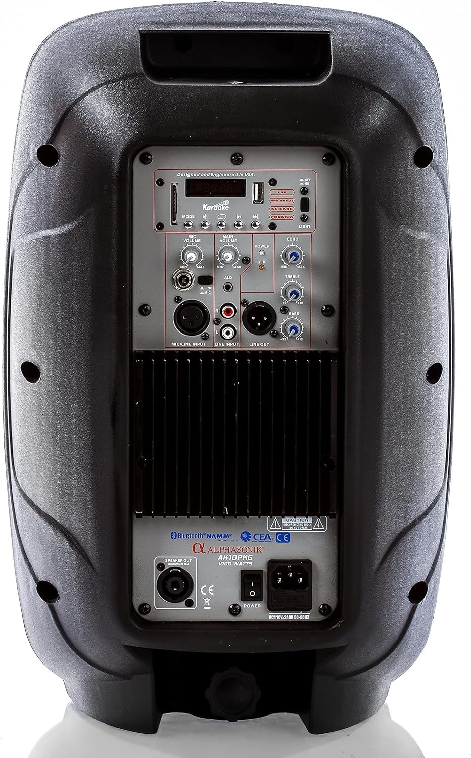10" Powered 1000W DJ Speakers with Bluetooth USB SD Card AUX MP3 FM Radio PA System LED Lights Karaoke Mic Z6235