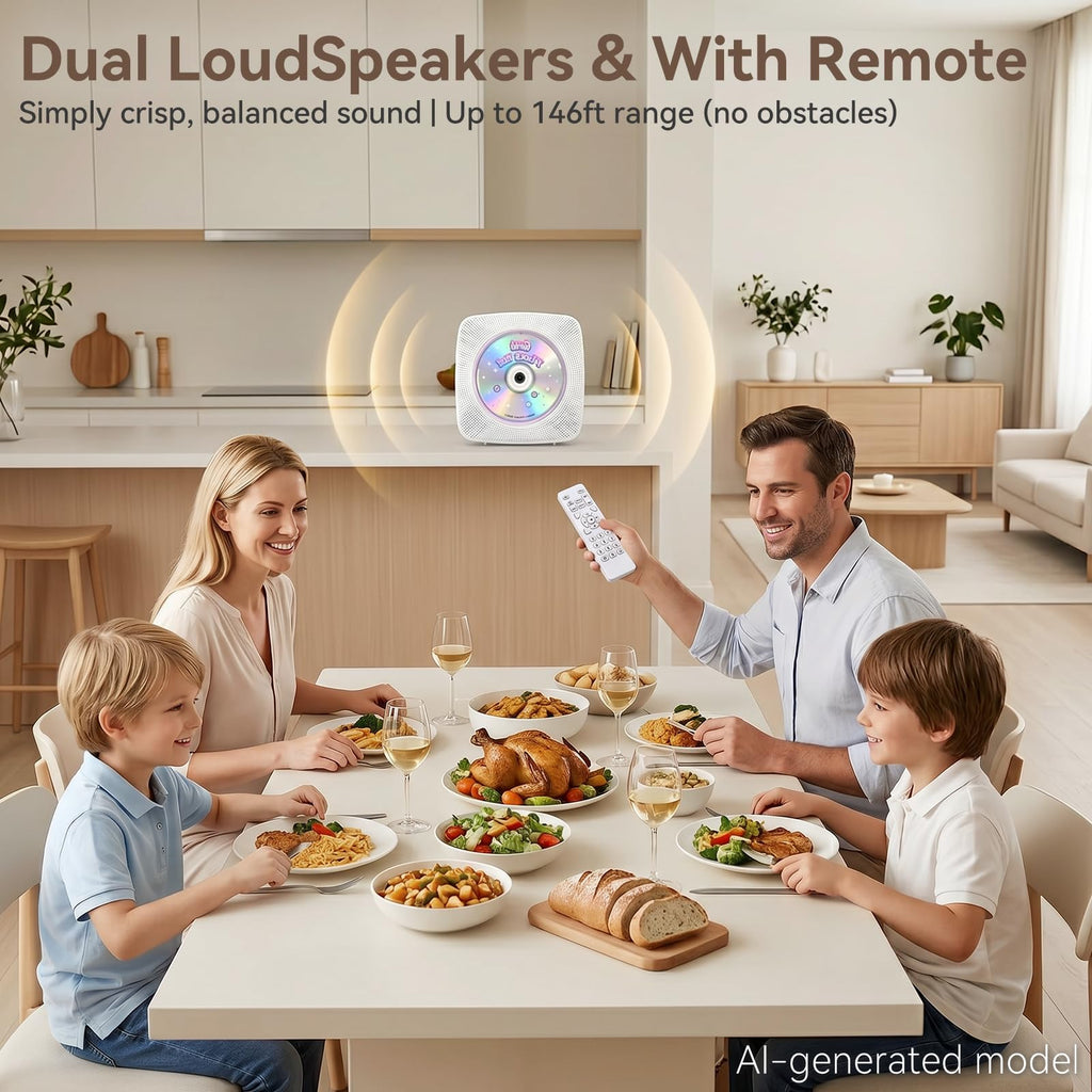 Portable Bluetooth Rechargeable CD Player with Speakers Z780366
