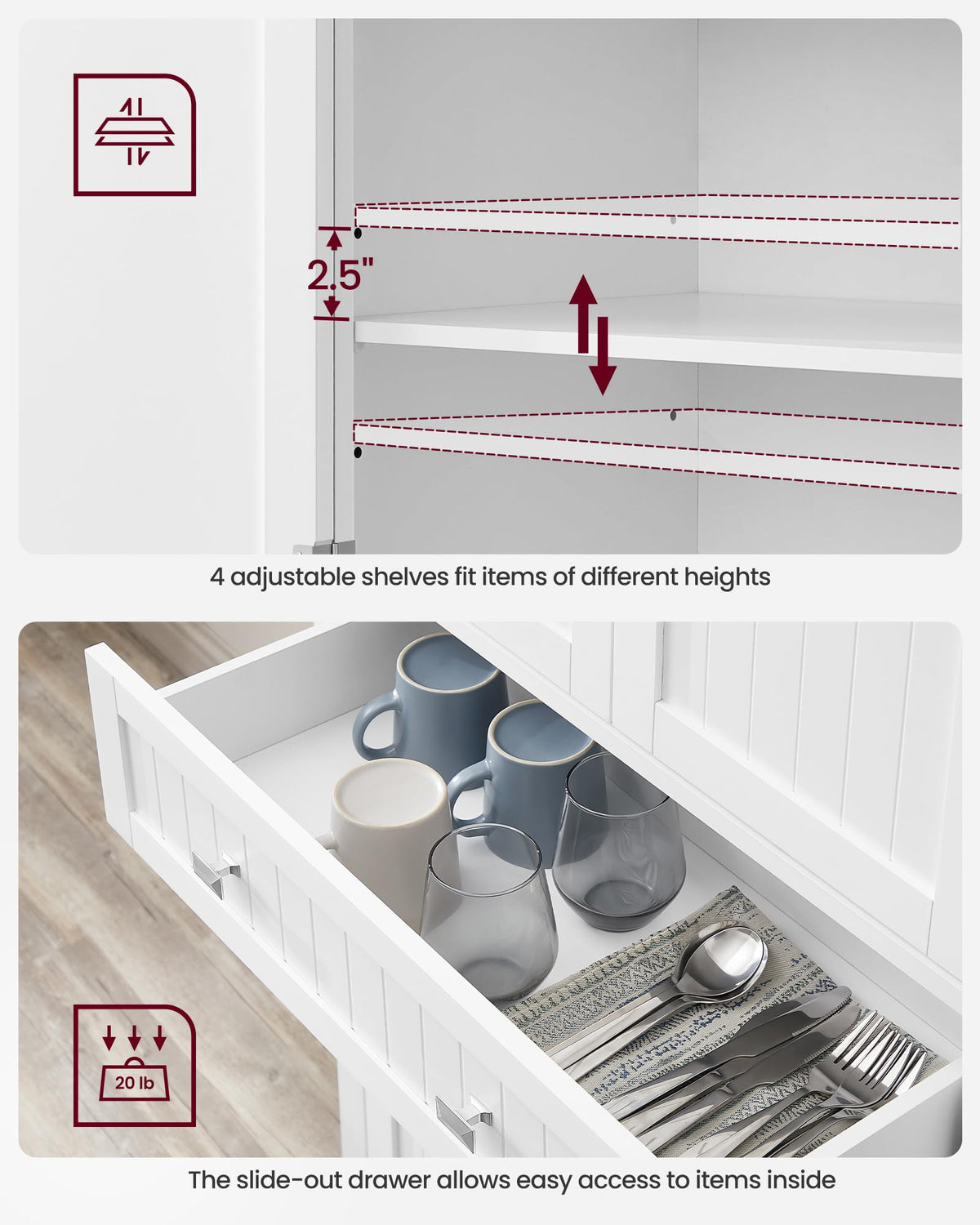 Freestanding Tall Cabinet with Drawer N365465