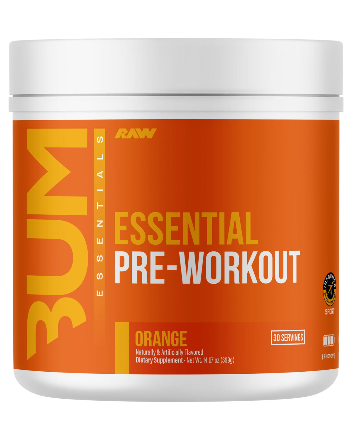 Orange Pre-Workout Powder with Caffeine, L-Citrulline, L-Tyrosine, & Beta Alanine Blend J21205