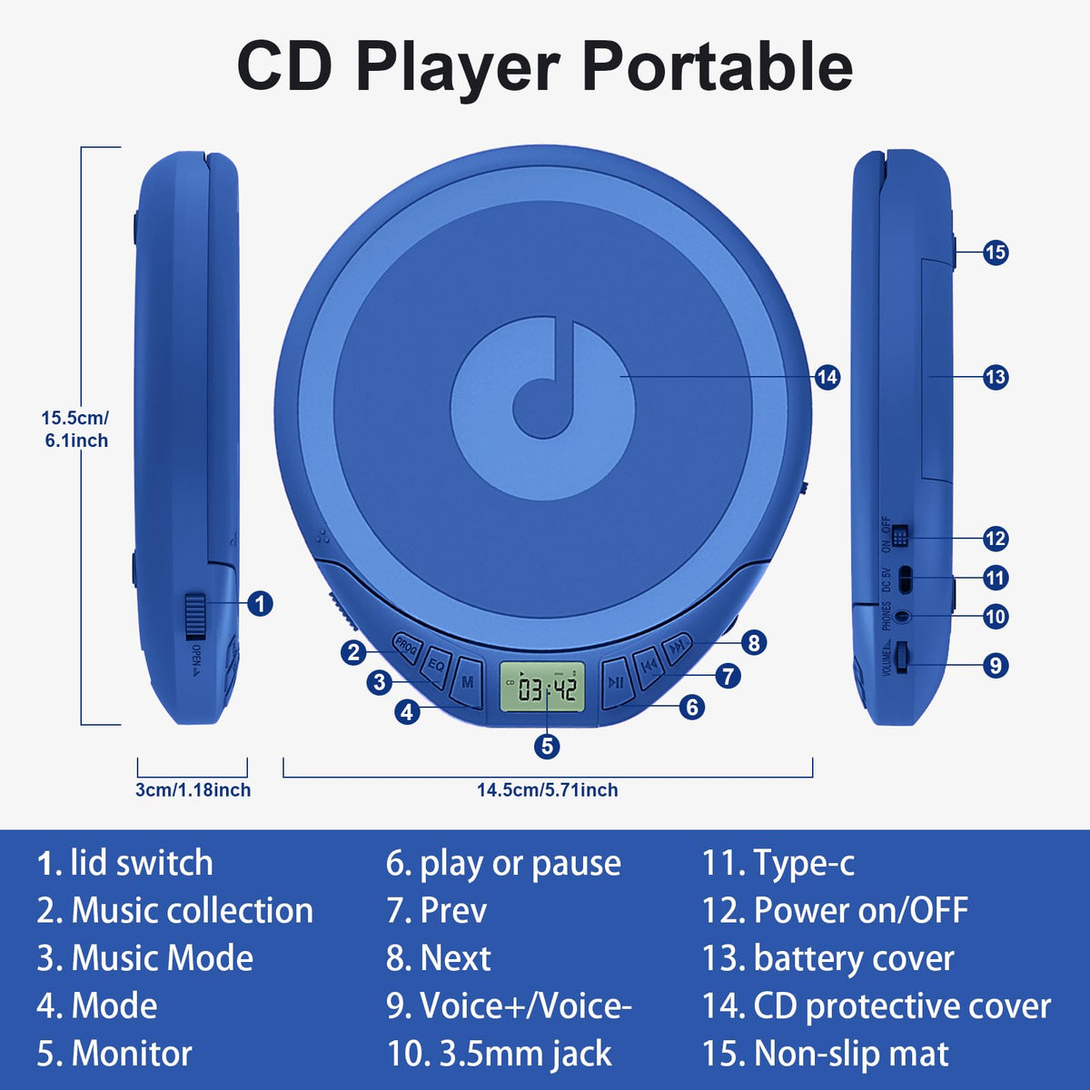 Portable CD Player with Earphones U24413