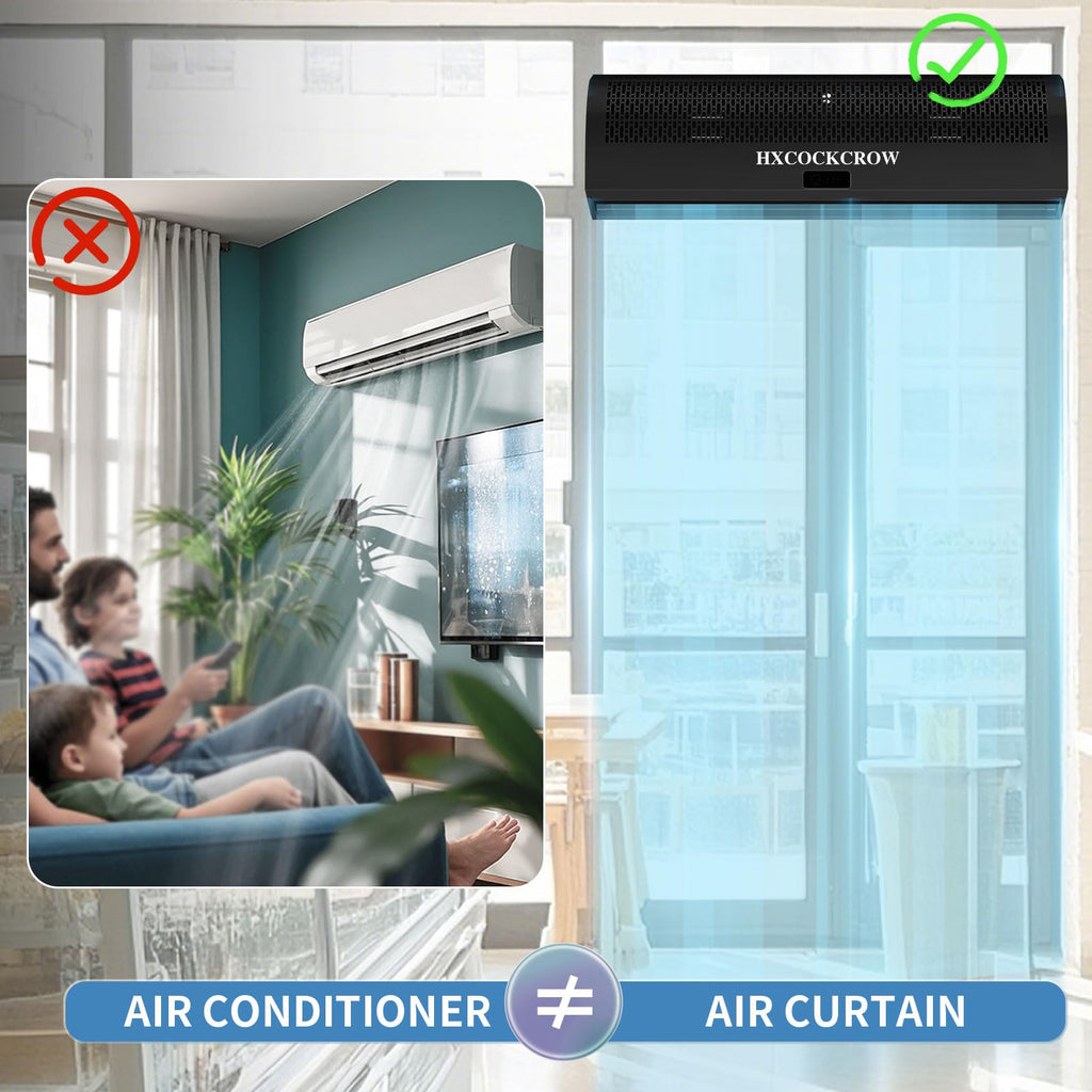 36 Inch Black Air Curtain with Door Magnetic Switch M1315