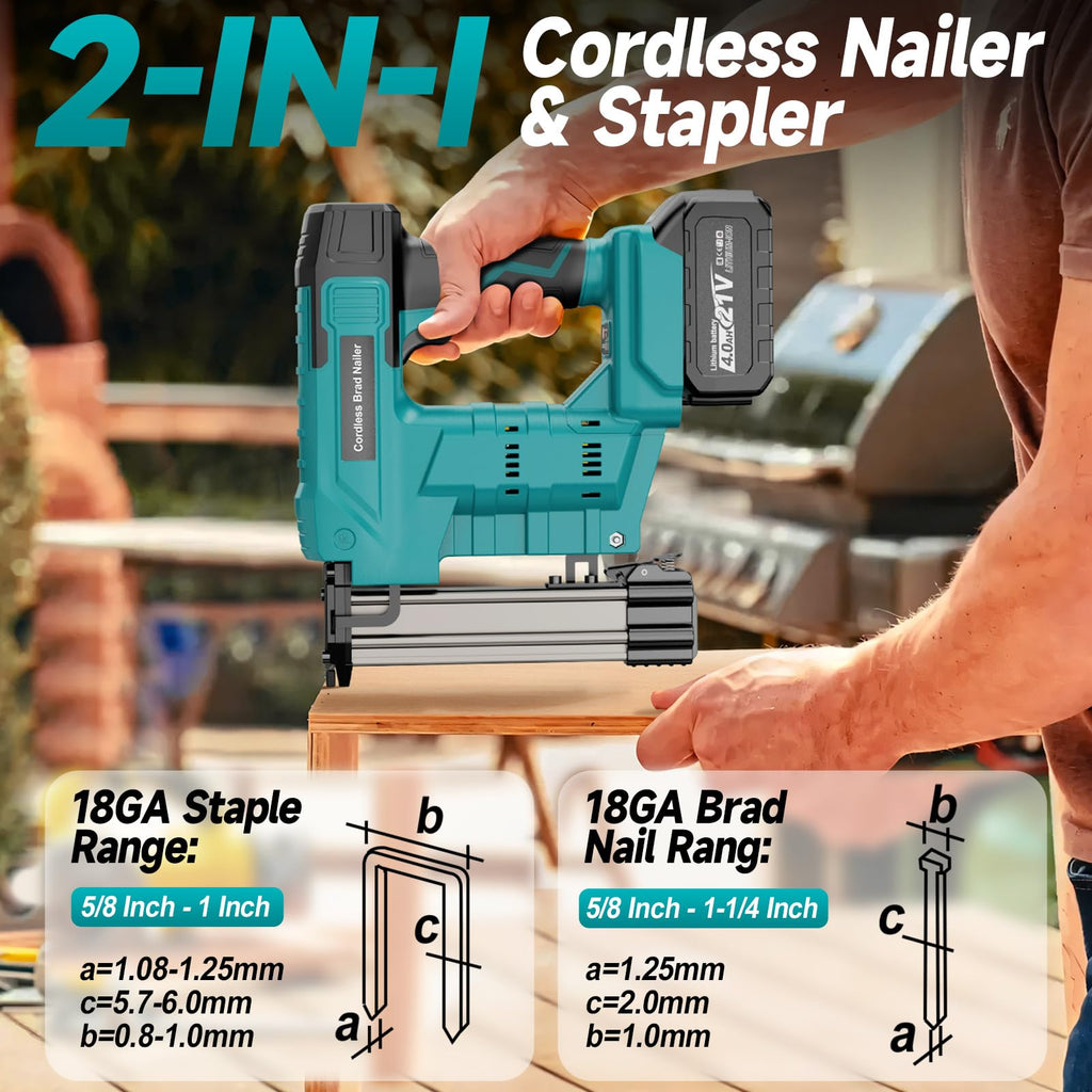 Cordless 18 Gauge 2 in 1 Brad Nailer V48127