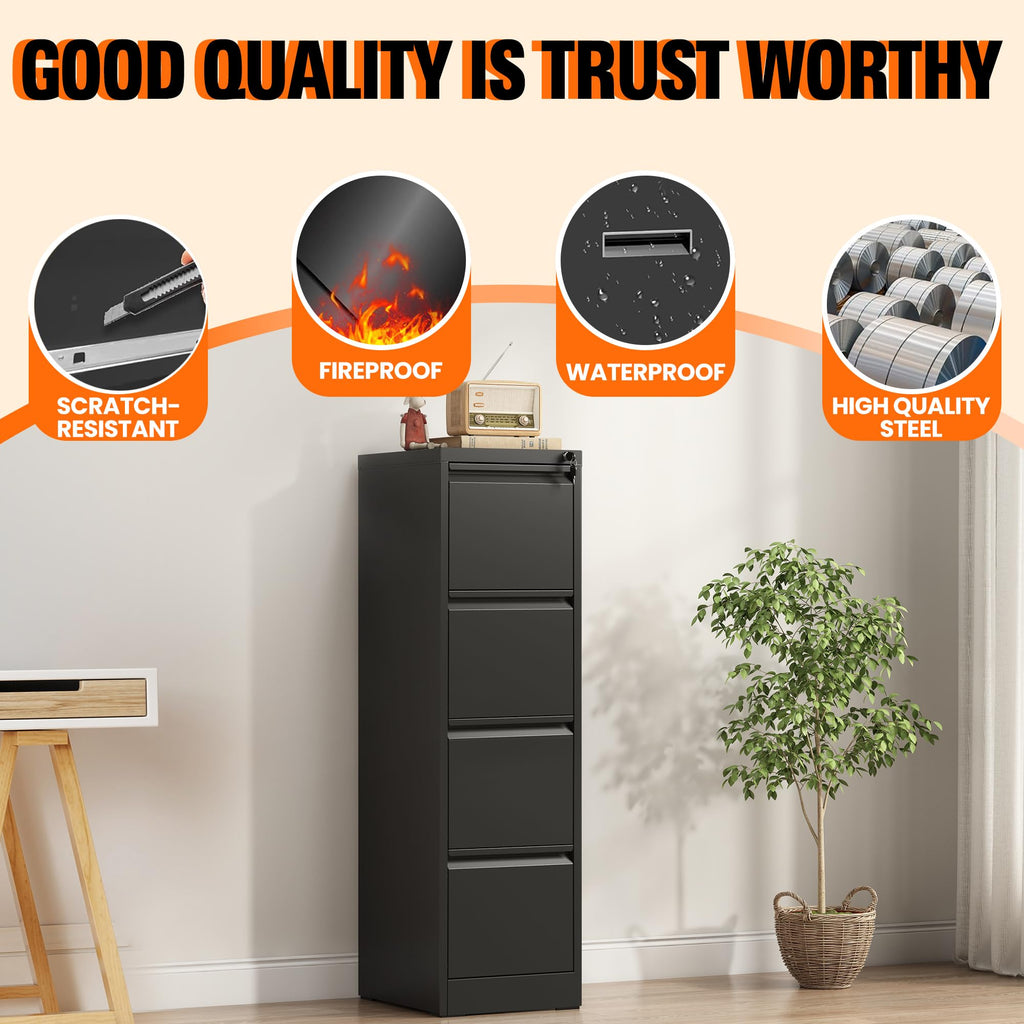 4 Drawer File Cabinet with Lock D76964